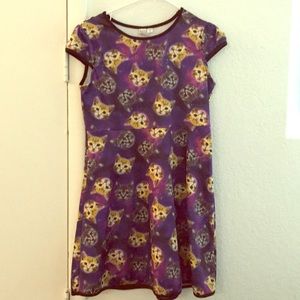 Cosmic Cat Short Sleeve Retro Rockabilly Dress